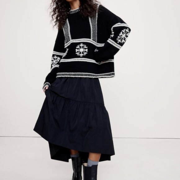 NWT Banana Republic Fair Isle Crew-neck Sweater 2025 HOLIDAY COLLECTION PREVIEW - Picture 7 of 9